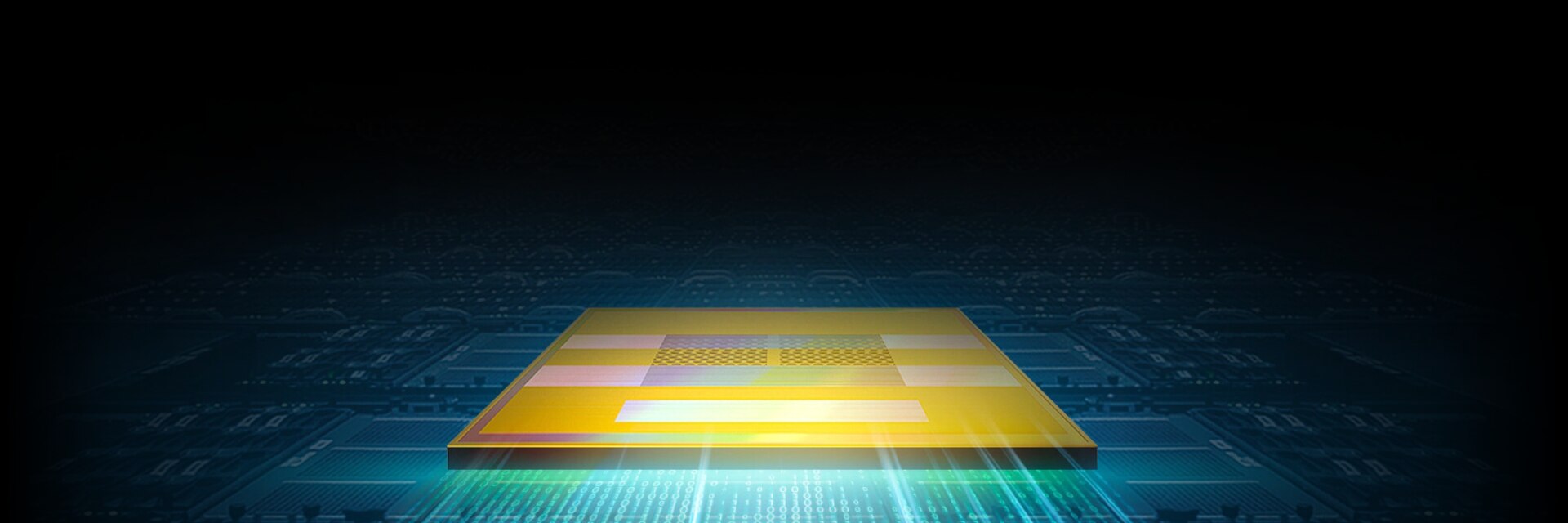Graphical Image describing HBM2 Aquabolt is put on electrical circuit