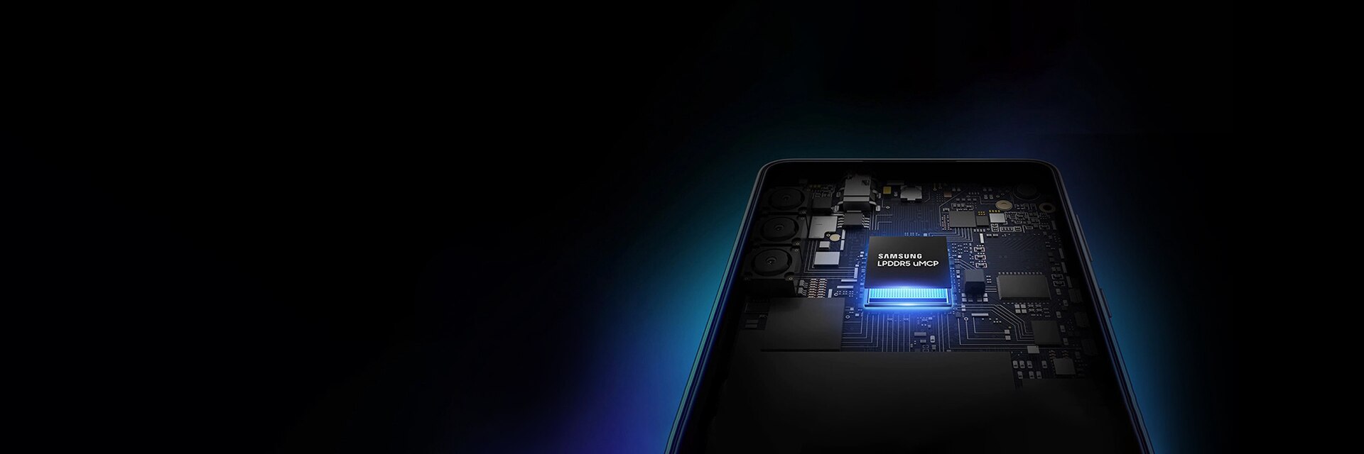 An illustrative image of LPDDR5 uMCP in Samsung Semiconductor Global Website