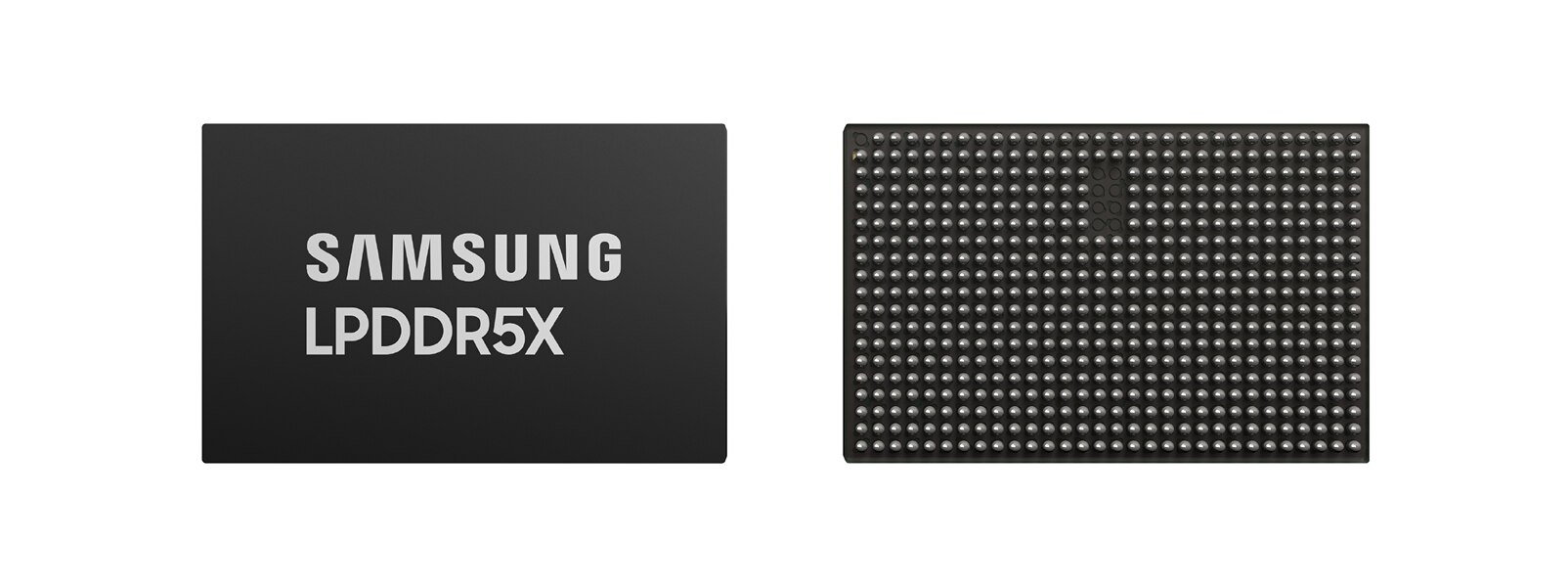 三星 LPDDR5X 芯片正面和背面。
