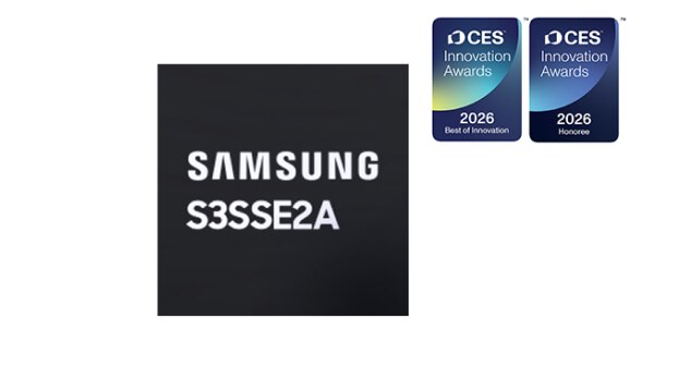 三星S3SSE2A标志与CES 2026创新最佳及创新奖标志并列展示
