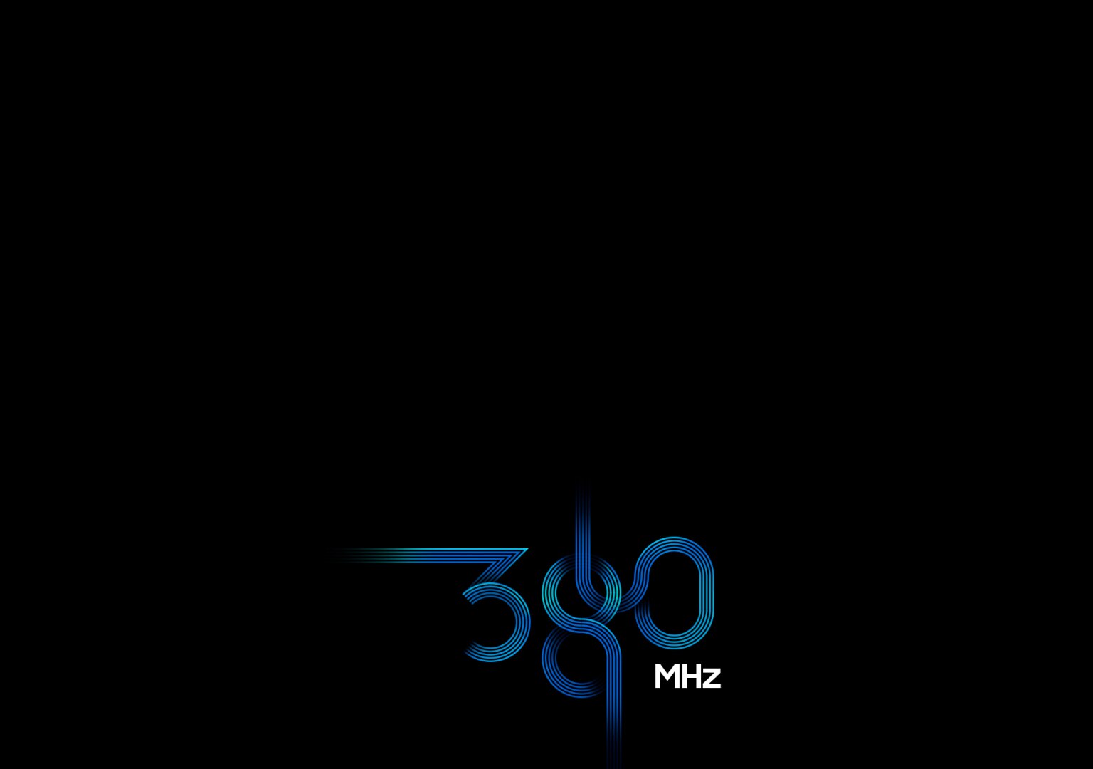 以蓝色渐变的动态丝带风格描绘360 MHz。